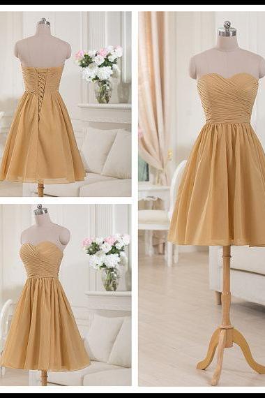 Prom Dress,short Prom Dress,gold Chiffon Prom Dresses,custom Made Prom Dresses,short Elegant Prom Dress, Sexy Prom Dress, Short Prom Dresses,2016