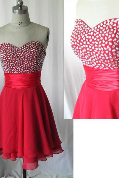 Short Prom Dress, Short Prom Gowns,red Prom Dress, Red Homecoming Dresses, Graduation Dresses