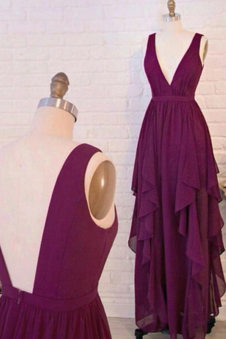 Prom Dresses,v Neck Prom Dresses,backless Prom Dress,purple Red Prom Dresses,long Elegant Prom Dresses,prom Dress,party Dress. Evening Dresses