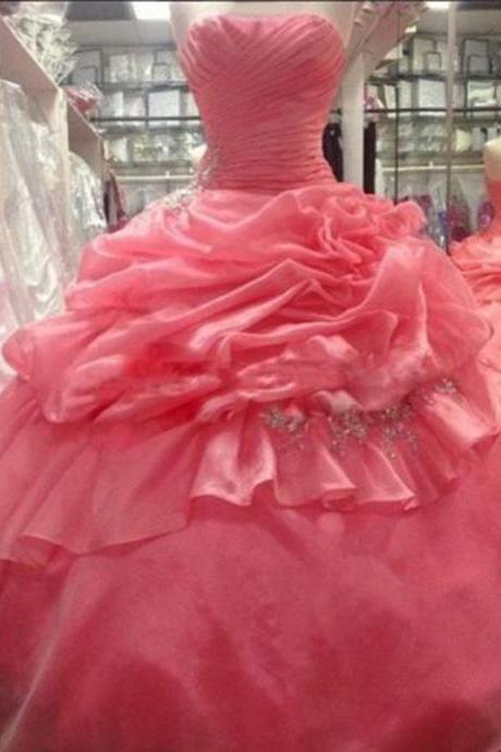 2019 Sexy Sweetheart Coral Quinceanera Dresses Ball Gown For 15 Years Prom Party Dress Custom Prom Gowns Sweet 16 Dresses