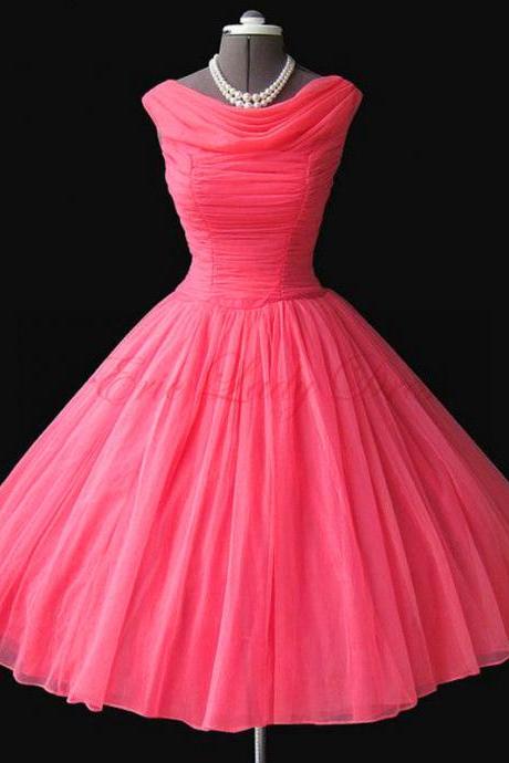 Watermelon Red Short Prom Dress, Short Prom Dresses,2016 Prom Dresses,Vintage Prom Dresses, Party Dresses, Homecoming Dresses