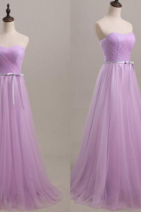 2016 Sweetheart Prom Dresses Long Elegant Prom Gowns Sexy Lavender Tulle Evening Dresses Party Dress Robe De Soiree