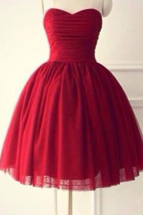 Short Evening Dresses,Red Evening Dresses,Red homecoming dresses, Chiffon Evening Dresses,Pretty Evening Gowns, Red Carpet Dresses 2016, Short Party Dresses