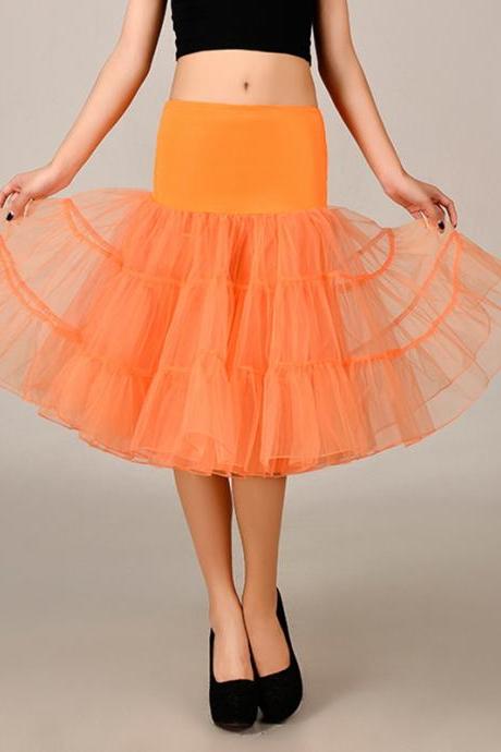 2016 Wedding Petticoat Summer Dress Short A Line Crinoline Underskirt Orange Petticoats For Prom Dresses Tutu Skirts