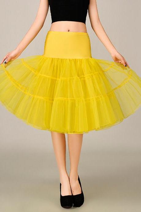 2016 Wedding Petticoat Summer Dress Short A Line Crinoline Underskirt Yellow Petticoats For Prom Dresses Tutu Skirts