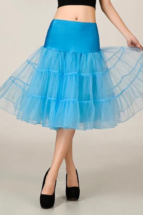 2016 Wedding Petticoat Summer Dress Short A Line Crinoline Underskirt Blue Petticoats For Prom Dresses Tutu Skirts