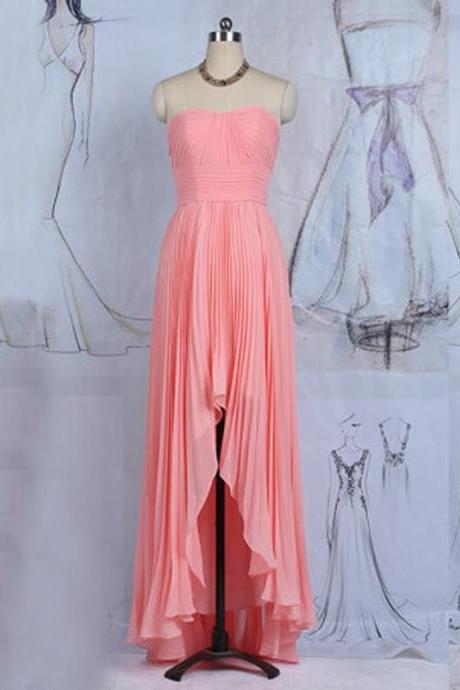 Elegant Sweetheart High Low Chiffon Bridesmaid Dresses, Beautiful Floor Length Bridesmaid Dresses, Wedding Party dresses,Formal Gowns,Prom Dresses,Evening Gowns