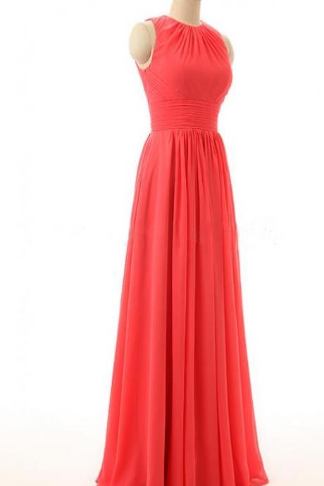 Elegant Backless Coral Bridesmaid Dresses, Beautiful Floor Length Bridesmaid Dresses, Wedding Party dresses,Formal Gowns,Prom Dresses,Evening Gowns