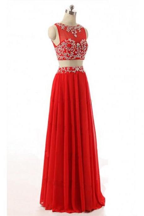 Prom Dress,red Prom Dress,2 Piece Prom Dress,sexy Evening Gowns,party Dress,custom Made Prom Dress,long Prom Dresses,2016 Prom Dresses,prom