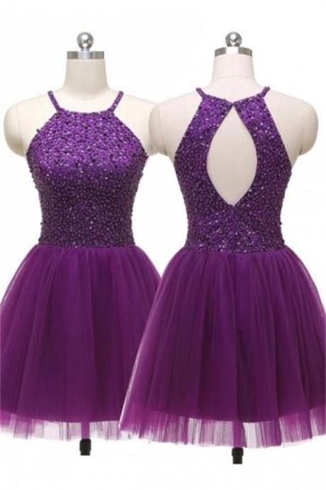 Prom Dress,homecoming Dresses,tulle Prom Dress,purple Prom Dresses,short Prom Dresses,cocktail Dresses, Custom Made Prom Dresses,sexy Prom