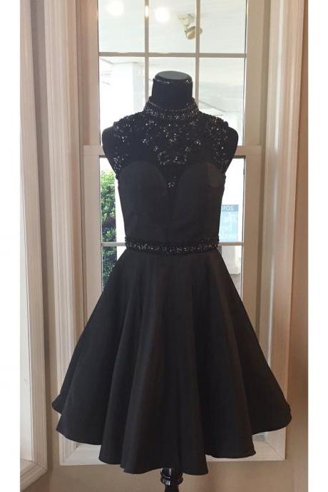 Little Black Dresses, Elegant Black Short Prom Dresses, Black Prom Dresses,black Evening Dresses , Sexy Formal Prom Dresses,dresses Party