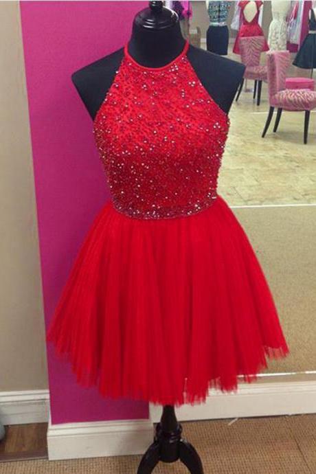 Cute Red Beaded One Shoulder Mini Prom Dresses Short Evening Dresses 2016 Graduation Cocktail Dresses Real Photo Women Party Dresses Formal Gowns