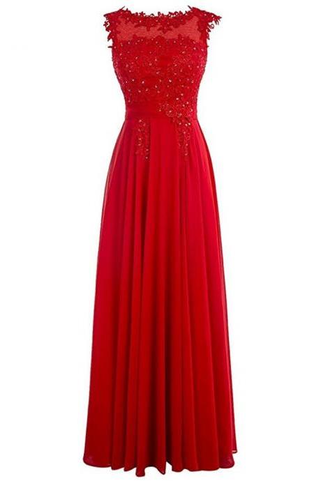 Sexy Red Bridesmaid Dress,floor Length A Line Red Bridesmaid Dresses,elegant Long Prom Dresses Party Evening Gown