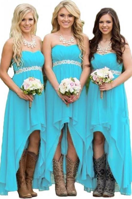 High Low Bridesmaid Dresses in Orange