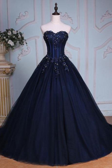 Custom made Sweetheart Ball Gown Formal Dresses With Jewel-embellished Bodice , Long Elegant Prom Dresses , Wedding Dress