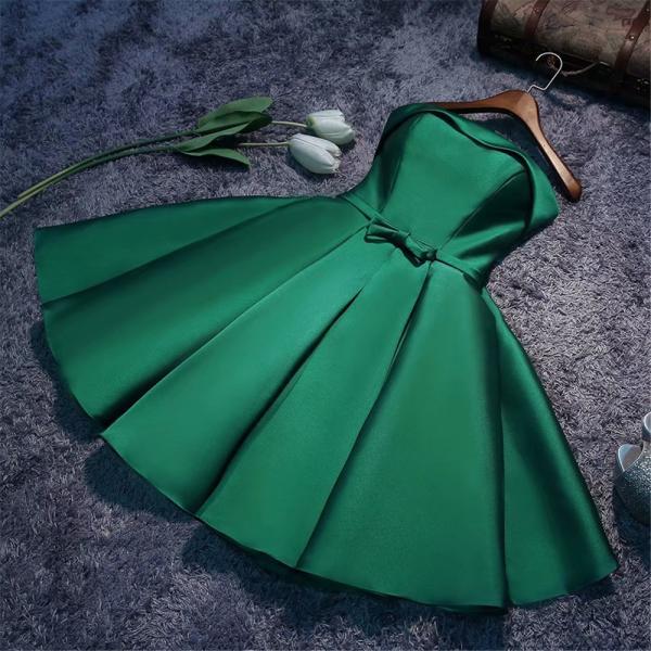 Short Prom Dresses 2018 Strapless Vintage Green Dress For Homecoming ...