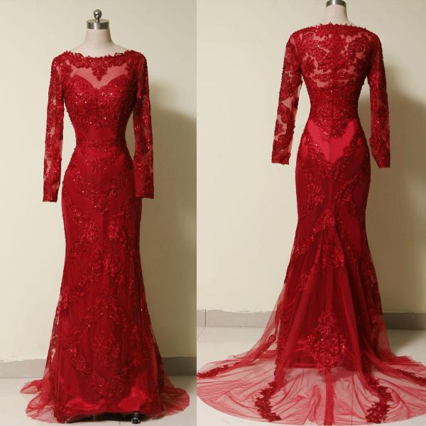 cherry red prom dresses