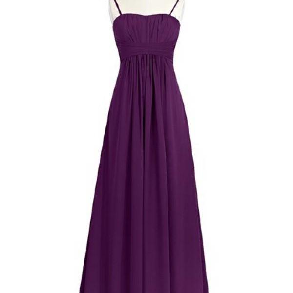 Dark Purple Sleeveless A-line Long Prom Dress With Open Back on Luulla