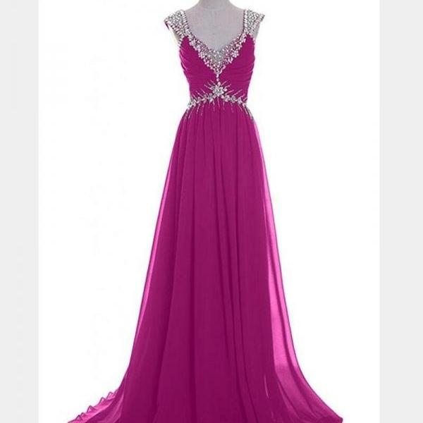 A-Line Pleated Chiffon Floor-Length Dress Pearl Pink
