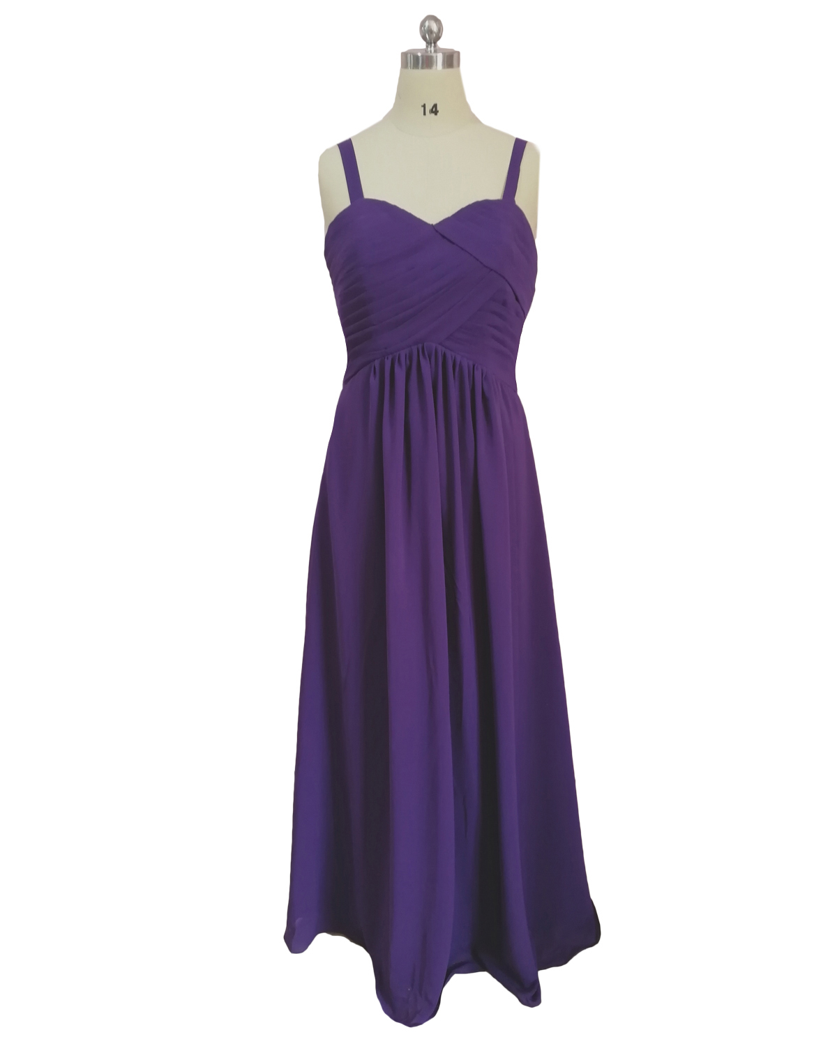 Long A-Line Purple Prom Dresses , Spaghetti Straps Chiffon Evening ...