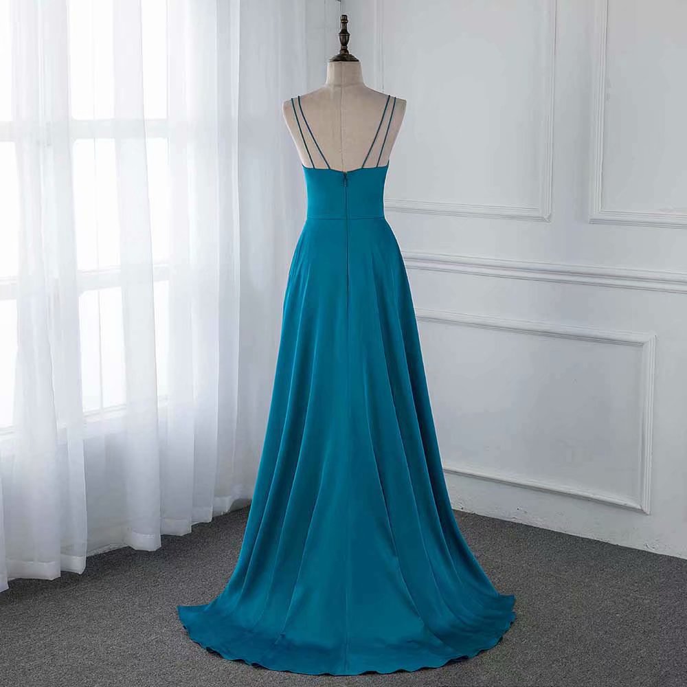 Blue Long Evening Dresses Fashion Party Gowns