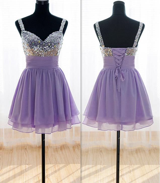 Short Prom Dress, Short Prom Gowns,Lavender Prom Dress, Homecoming ...