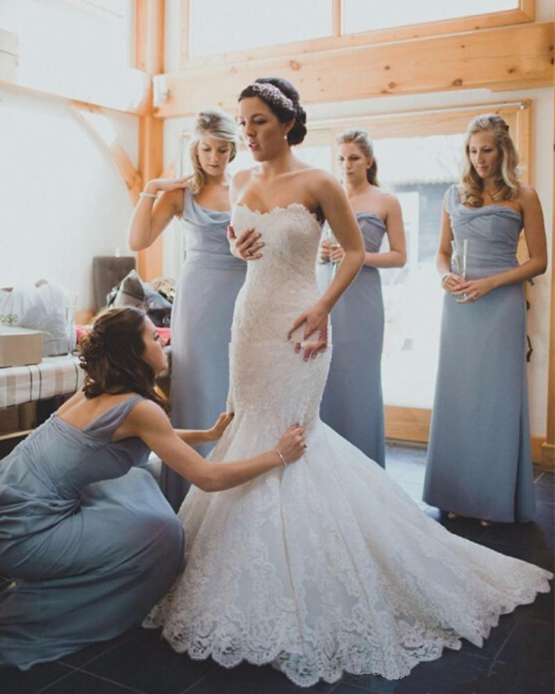Plain Mermaid Wedding Dresses