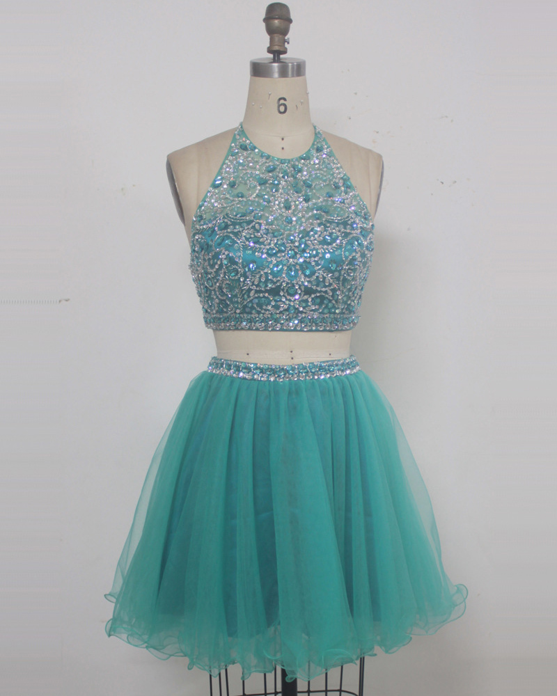 Light Green Short Prom Dress Short Prom Dresses Two Piece Short