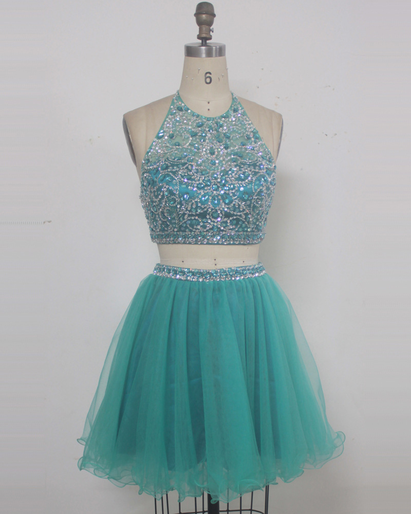 Light Green Short Prom Dress Short Prom Dresses Two Piece Short