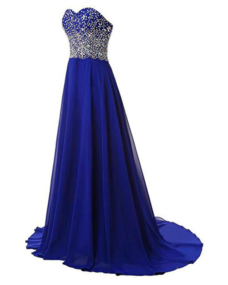 Royal Blue Sweatheart A-Line Long Formal Party Dress, DP2442 main image 1